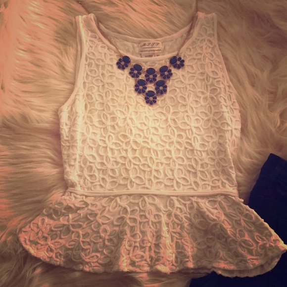 White Peplum Tank - Picture 1 of 4
